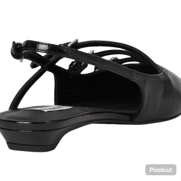 Steve Madden Peony Black Pointed Toe Strappy Slingback Flats Size 8 - Brand New! - Picture 9 of 13